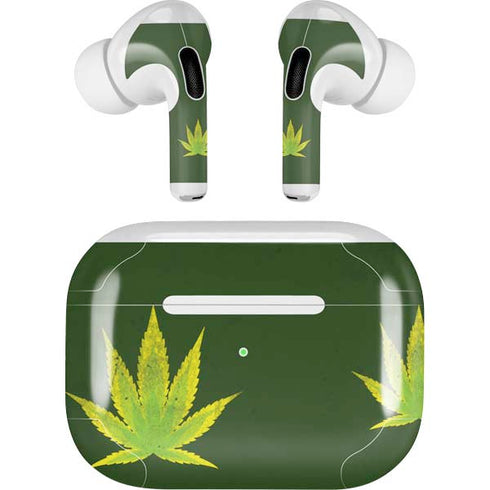 Marijuana Leaf Light Green AirPods Skins
