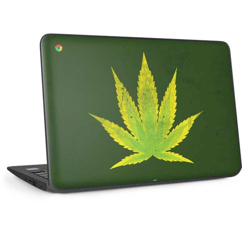 Marijuana Leaf Light Green HP Chromebook Skin