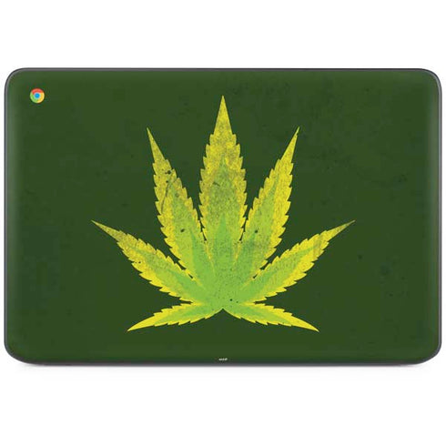 Marijuana Leaf Light Green HP Chromebook Skin