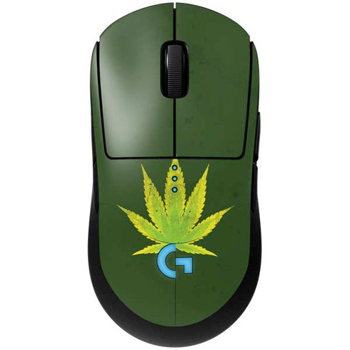 Marijuana Leaf Light Green G Pro Wireless Gaming Mouse Skin