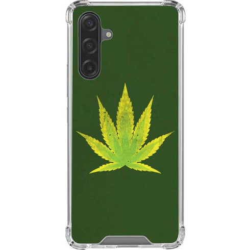 Marijuana Leaf Light Green Galaxy A17 Clear Case