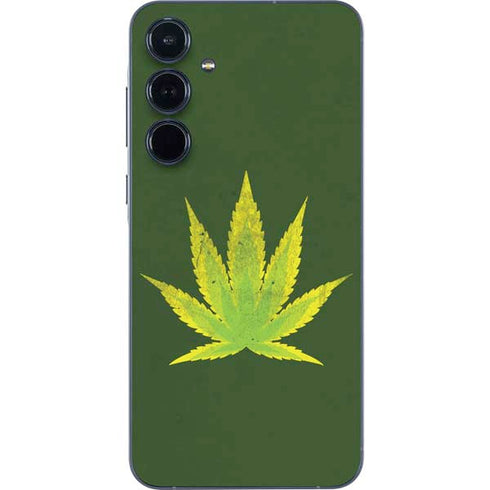 Marijuana Leaf Light Green Galaxy A35 5G Skin
