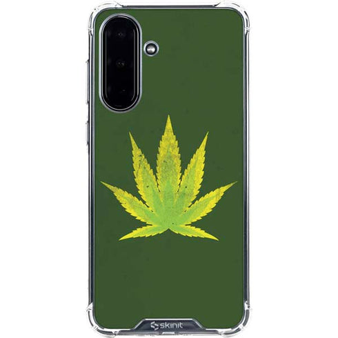 Marijuana Leaf Light Green Galaxy A36 5G Clear Case