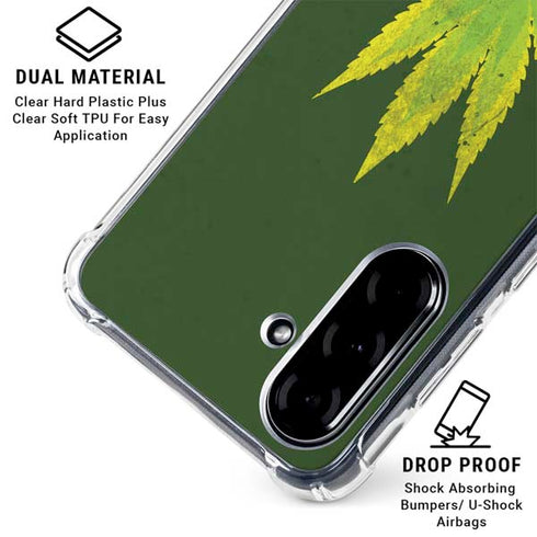Marijuana Leaf Light Green Galaxy A36 5G Clear Case