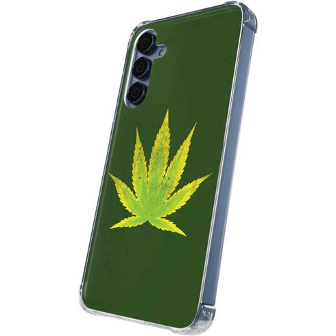 Marijuana Leaf Light Green Galaxy A55 5G Clear Case
