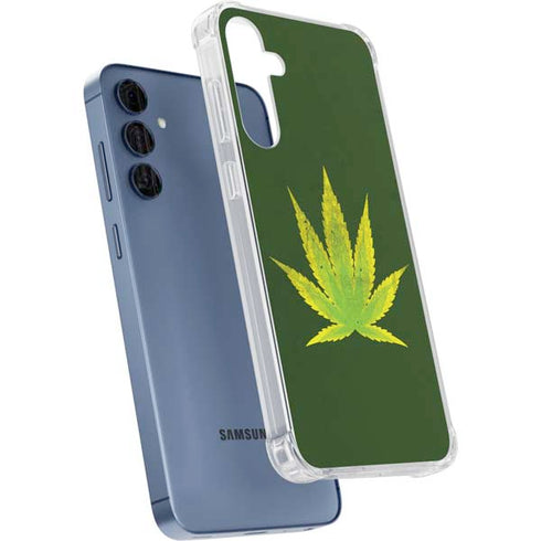 Marijuana Leaf Light Green Galaxy A55 5G Clear Case