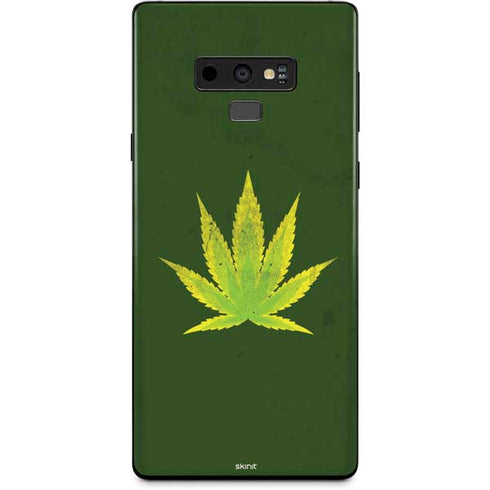 Marijuana Leaf Light Green Galaxy Note 9 Skin