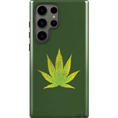 Marijuana Leaf Light Green Galaxy S23 Ultra Pro Case