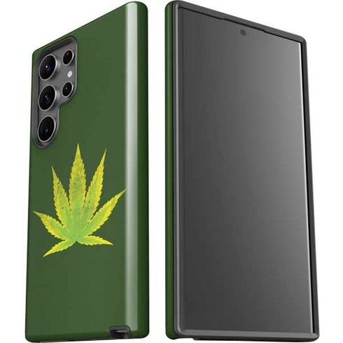 Marijuana Leaf Light Green Galaxy S23 Ultra Pro Case
