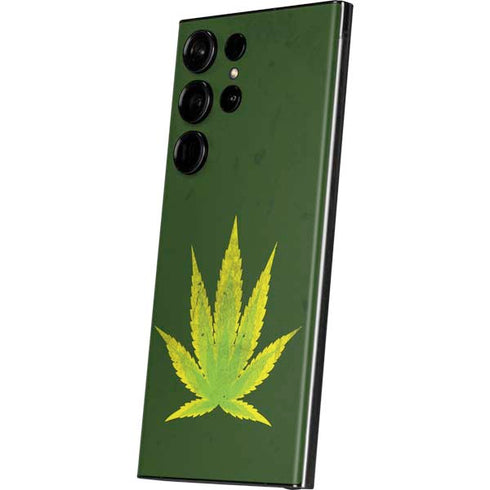 Marijuana Leaf Light Green Galaxy Skins