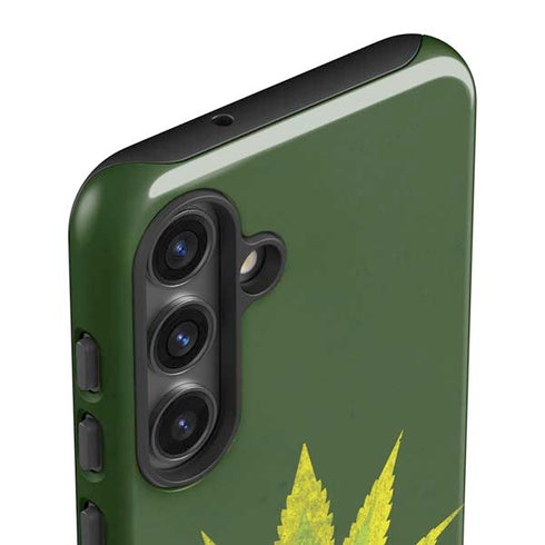 Marijuana Leaf Light Green Galaxy S25 Plus Impact Case