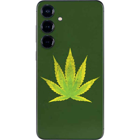Marijuana Leaf Light Green Galaxy S25 Plus Skin