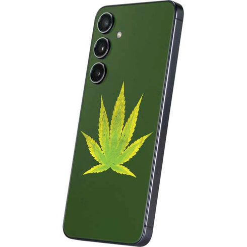 Marijuana Leaf Light Green Galaxy S24 Plus Skin