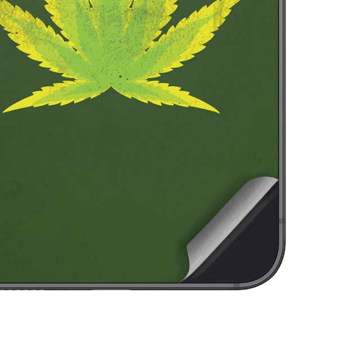 Marijuana Leaf Light Green Galaxy S25 Plus Skin