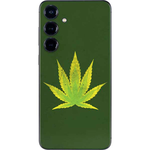 Marijuana Leaf Light Green Galaxy S25 Skin