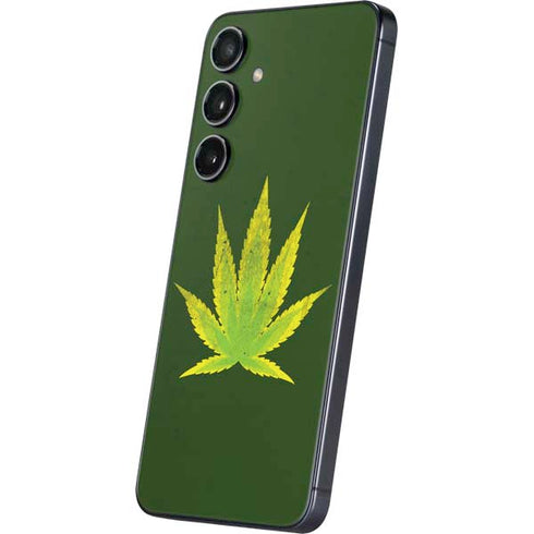 Marijuana Leaf Light Green Galaxy S25 Skin
