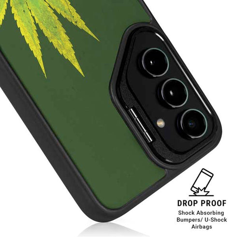 Marijuana Leaf Light Green Galaxy S25 Ultra Kickstand Case