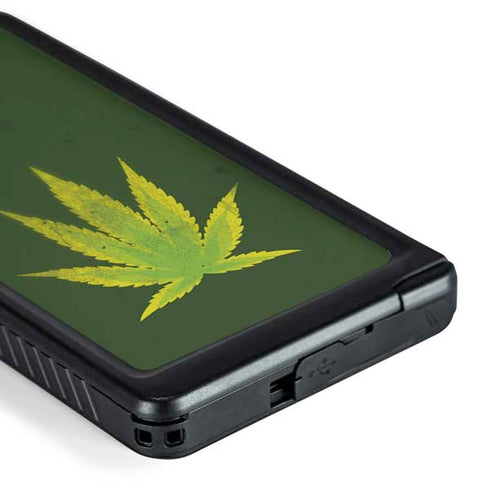 Marijuana Leaf Light Green Galaxy S24 Ultra Waterproof Case