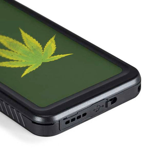 Marijuana Leaf Light Green Galaxy S24 Waterproof Case