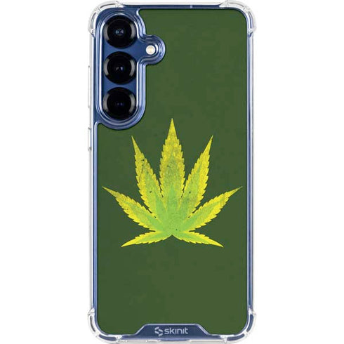 Marijuana Leaf Light Green Galaxy S25 Clear Case