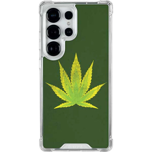 Marijuana Leaf Light Green Galaxy S25 Ultra Clear Case