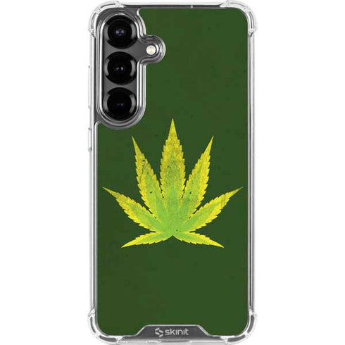 Marijuana Leaf Light Green Galaxy S26 Clear Case