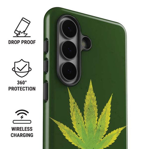 Marijuana Leaf Light Green Galaxy S26 Impact Case