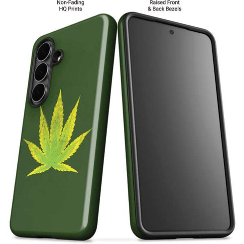 Marijuana Leaf Light Green Galaxy S26 Plus Impact Case
