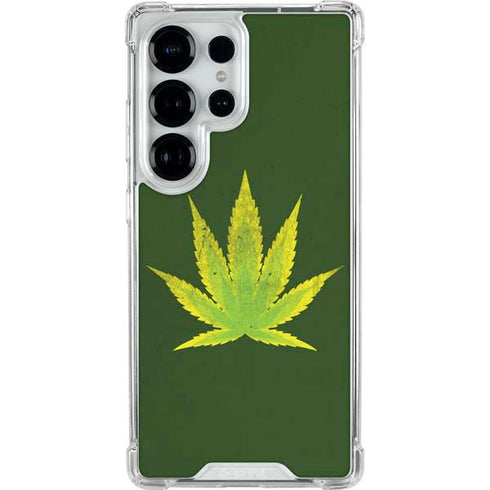 Marijuana Leaf Light Green Galaxy S26 Ultra Clear Case