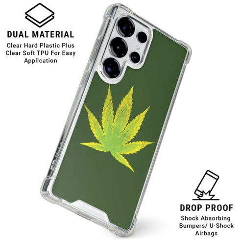 Marijuana Leaf Light Green Galaxy S26 Ultra Clear Case