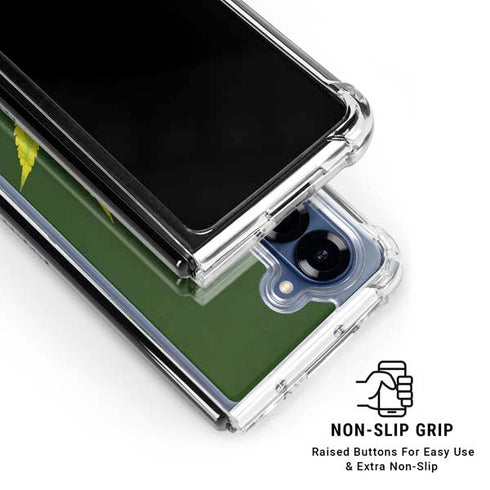 Marijuana Leaf Light Green Galaxy Z Fold6 Clear Case