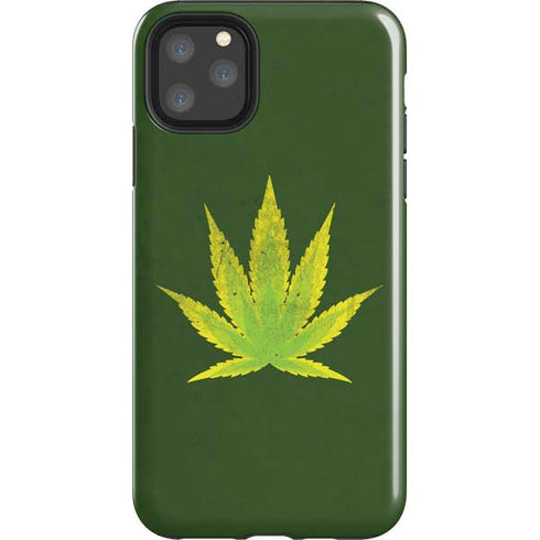 Marijuana Leaf Light Green iPhone Cases