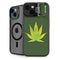 Marijuana Leaf Light Green iPhone 14 Kickstand Case