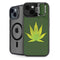 Marijuana Leaf Light Green iPhone 15 Plus Kickstand Case