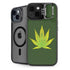 Marijuana Leaf Light Green iPhone 15 Plus Kickstand Case