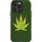 Marijuana Leaf Light Green iPhone 15 Pro Impact Case