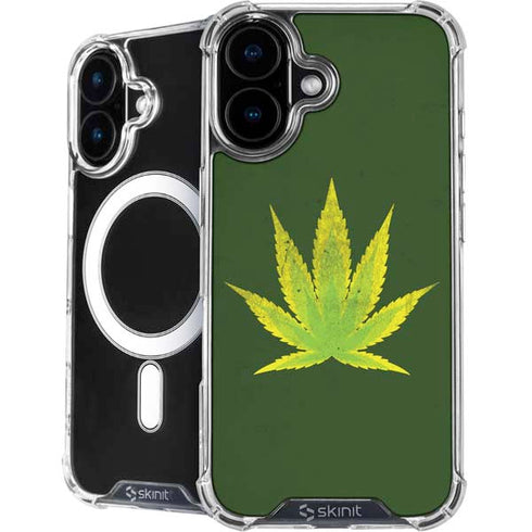 Marijuana Leaf Light Green iPhone 16 MagSafe Case