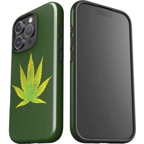 Marijuana Leaf Light Green iPhone 16 Pro Impact Case