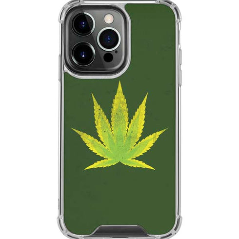 Marijuana Leaf Light Green iPhone 16 Pro Max Clear Case