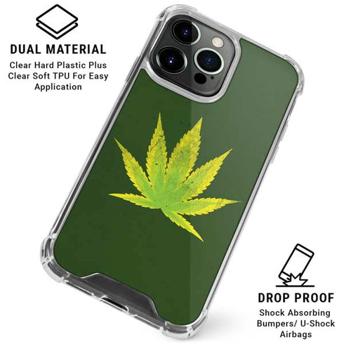 Marijuana Leaf Light Green iPhone 16 Pro Max Clear Case