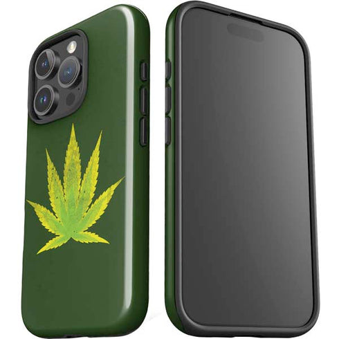 Marijuana Leaf Light Green iPhone 16 Pro Max Impact Case