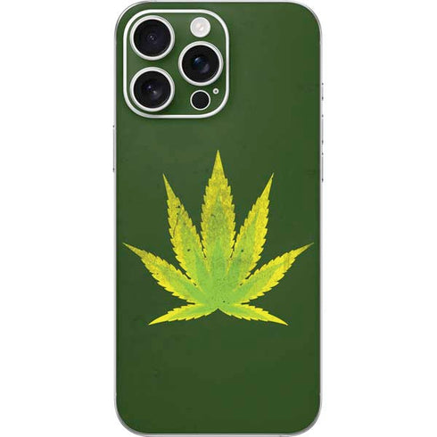 Marijuana Leaf Light Green iPhone 16 Pro Max Skin