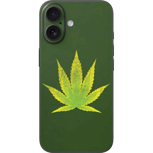 Marijuana Leaf Light Green iPhone 16 Skin