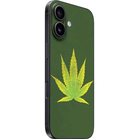 Marijuana Leaf Light Green iPhone 16 Skin