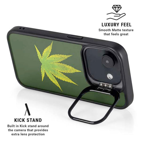 Marijuana Leaf Light Green iPhone 16e Kickstand Case