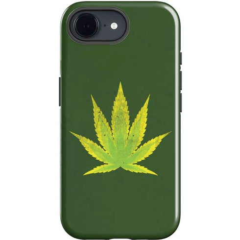Marijuana Leaf Light Green iPhone 16e Impact Case