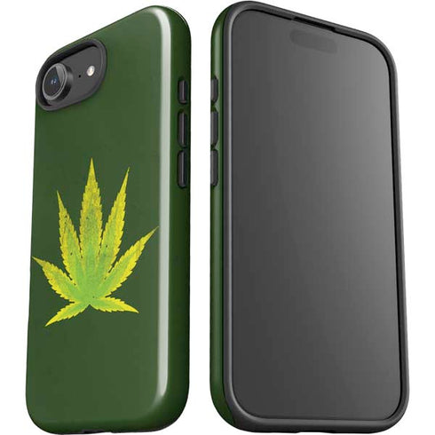 Marijuana Leaf Light Green iPhone 16e Impact Case