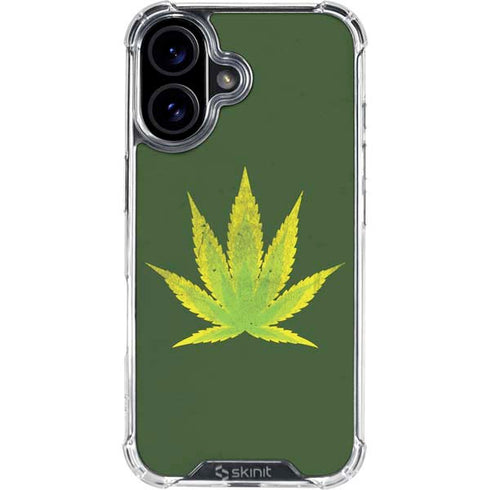 Marijuana Leaf Light Green iPhone 17 Clear Case