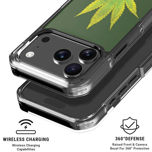 Marijuana Leaf Light Green iPhone 18 Pro Clear Case