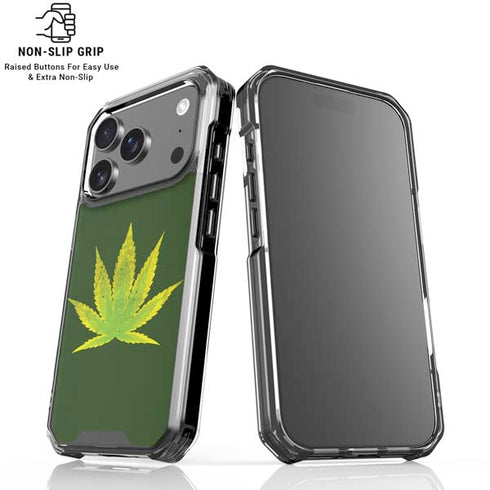 Marijuana Leaf Light Green iPhone 18 Pro Clear Case